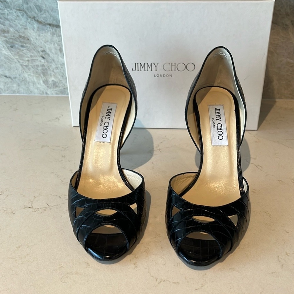 Jimmy Choo Black D’Orsay Heels, 38.5. - Picture 2 of 5